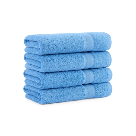 Monarch Brands Aegean Recycled Hand Towels 18in x 30in - Solid, Blue, 4PK P-HT-RO-1830-BL